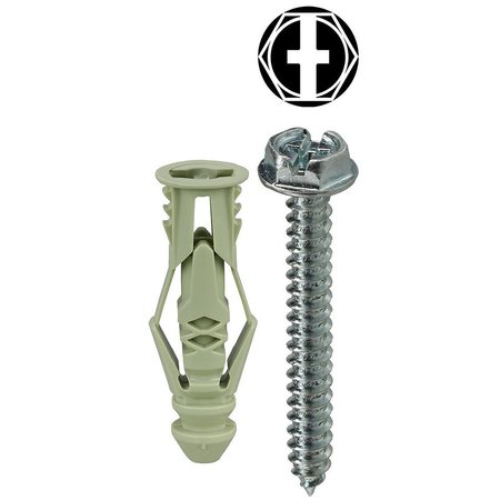 L.H. DOTTIE Triple-Grip Screw Anchor, 1-1/2" L, Nylon TG12KHX